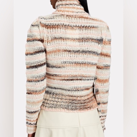 NWT A.L.C. Selina Space Dye Striped Wool Alpaca Blend Turtleneck Sweater Small - Picture 3 of 16